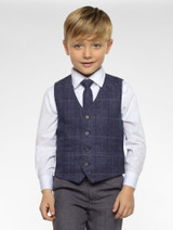 boys navy waistcoat suit