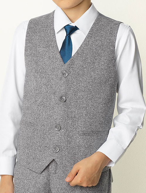 Boys grey tweed waistcoat - Knox