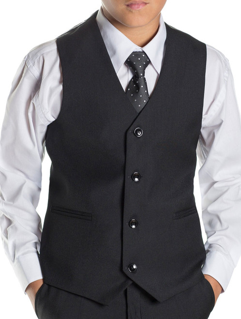 boys black waistcoat