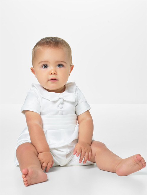 Baby boys christening romper