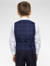 Boys check waistcoat and navy trouser set - Oliver