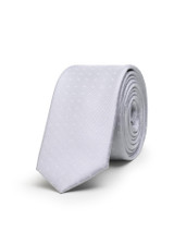 Boys silver trio dot skinny tie