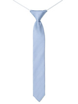 Boys dusky blue self dot skinny elasticated tie