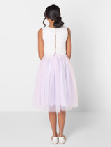 Flower girls white and lilac two piece dress