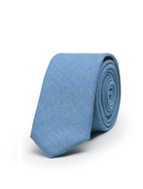 Boys dusky blue skinny full length tie