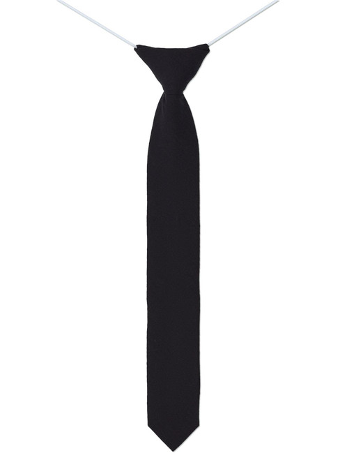 Boys skinny elasticated black tie