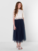 Girls navy maxi skirt