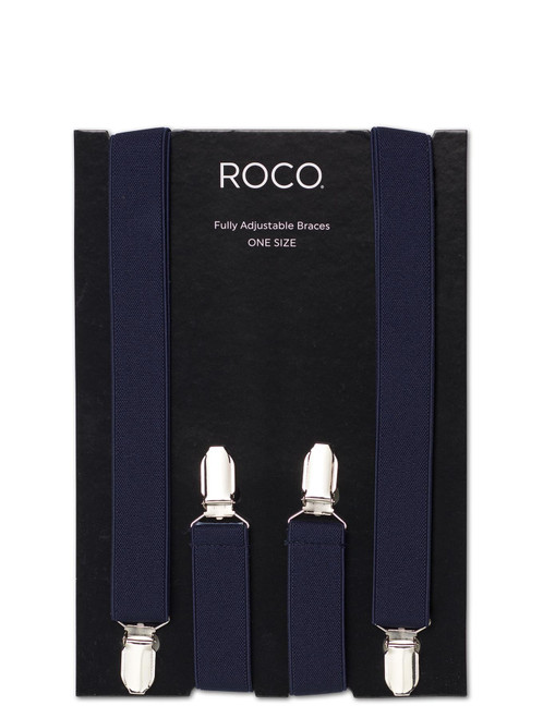Boys navy adjustable braces