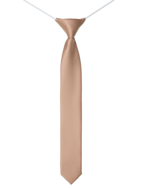 Boys skinny elasticated gold stripe tie