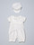 Christening romper in white - front