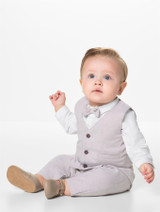 Boys stone romper waistcoat suit
