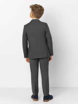 Boys Grey Prom Suit with Navy Waistcoat