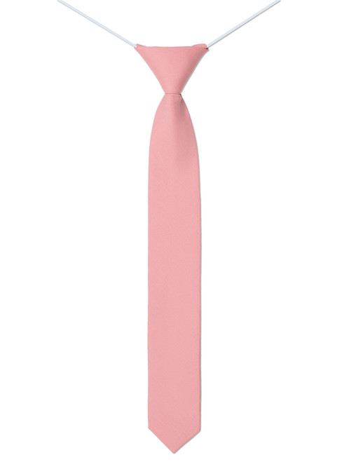 Boys skinny elasticated mulberry pink tie