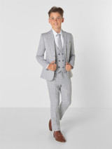 Grey checked suit for boys