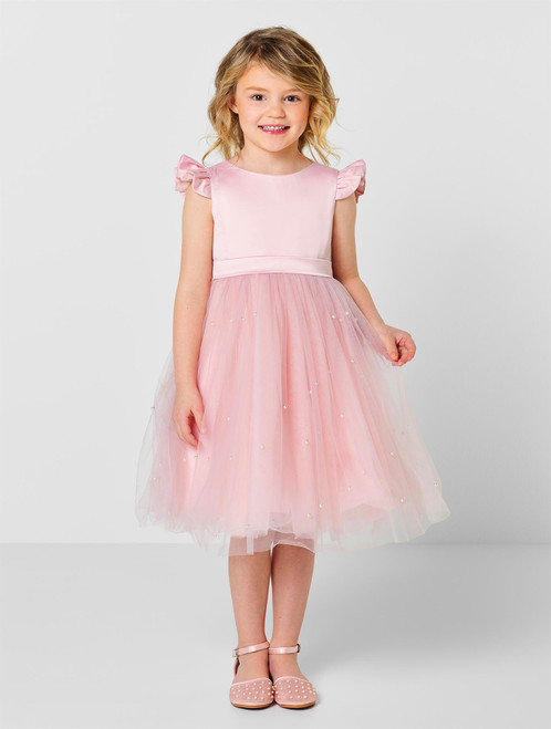 Pink flower girls dress