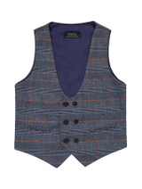 Double breasted boys blue waistcoat