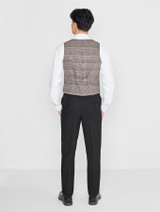 Brown and black checked page boy outfit
