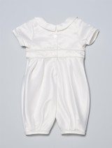 Christening romper in white - back