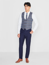 Boys blue checked wedding suit