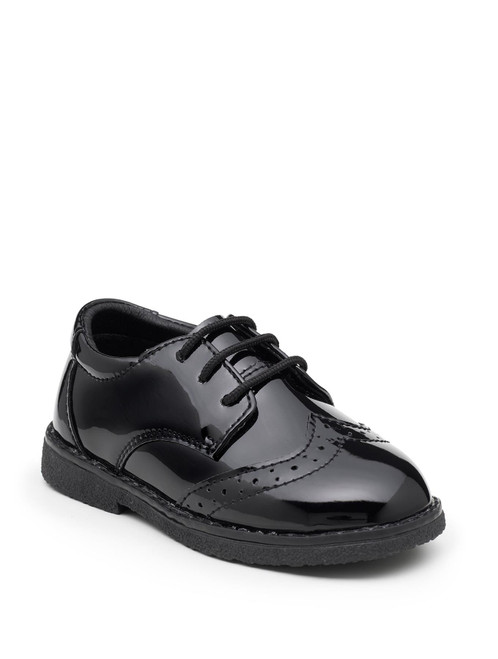 Infant boys patent black brogues