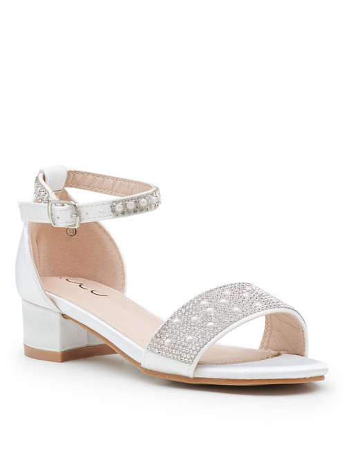 Girls ivory party shoes
