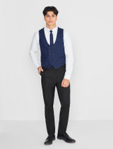 Boys navy and black wedding suit