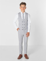 Boys grey check prom suit