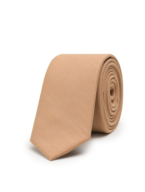 Boys camel beige skinny tie