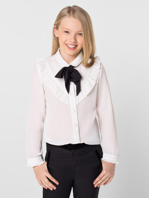 Girls white ruffle shirt