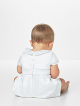 Christening romper in white