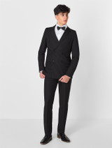 Double breasted boys black suit