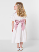 Ivory & pink junior bridesmaids dress
