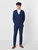 Blue double-breasted wedding suit