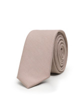 Boys stone beige skinny full length tie