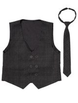 Boys grey checked waistcoat - Beckett