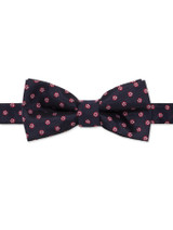 Boys navy tudor rose banded bow tie