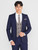 Boys navy and brown checked wedding suit