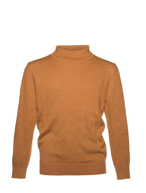 Boys camel turtle neck jumper