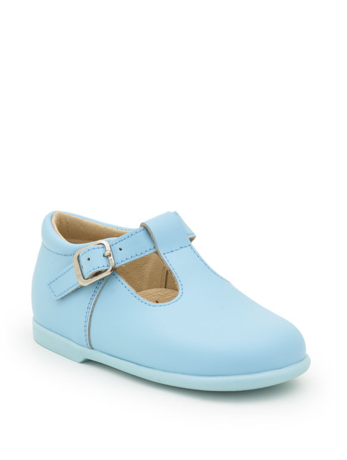 Boys pale blue leather shoe