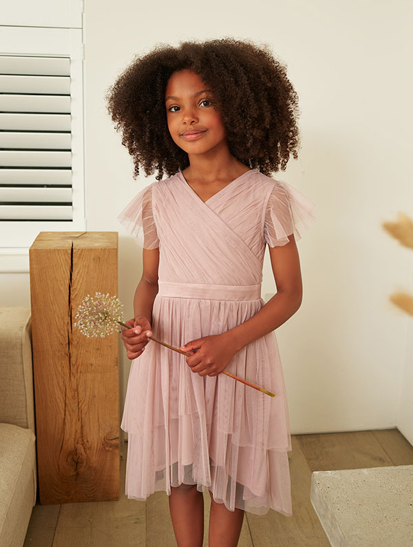 Girls sustainable pink dress - Annabel