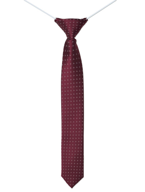 Boys burgundy trio dot skinny elasticated tie