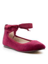 Girls burgundy velour shoes
