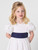 Ivory and navy girls party dress
