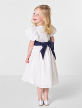Ivory & navy junior bridesmaid dress