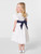 Ivory & navy junior bridesmaid dress