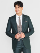 Boys green and brown checked wedding suit