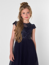 Navy girls party dress