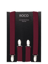 Boys burgundy adjustable braces