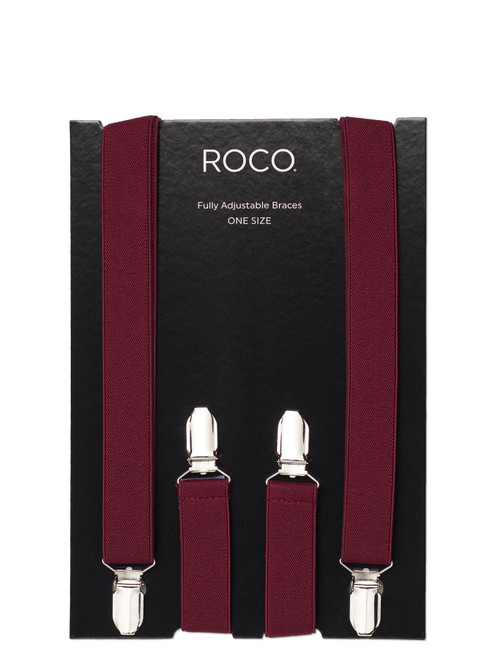 Boys burgundy adjustable braces