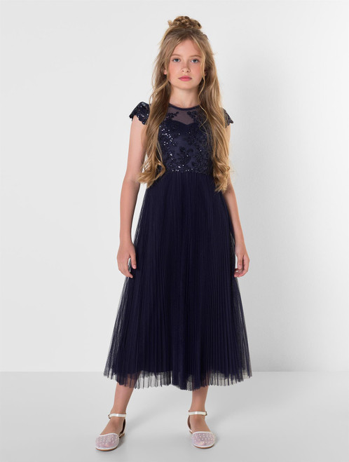 Girls navy bridesmaid dress